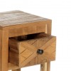 Dettaglio Comodino da camera da letto in legno di Teak 1 cassetto e 1 ripiano modello Steppa Totò Piccinni
