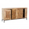 Vista diagonale Mobile madia in legno di Teak con 4 ante modello Steppa Totò Piccinni