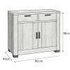 Specifica dimensioni Credenza in legno di Deriva con 2 ante e 2 cassetti modello Duna Totò Piccinni