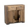 Vista diagonale Credenza moderna in legno di Deriva con 2 ante e 2 cassetti modello Duna Totò Piccinni