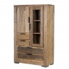 Vista diagonale Mobile in legno di Deriva con 4 cassetti, 1 anta, 1 anta con vetro modello Duna Totò Piccinni