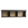 Vista frontale con anta aperta Pensile da muro in legno colore "Grigio Titanio/Rovere Miele" con 1 ribalta modello Lumen Totò Piccinni