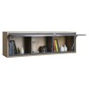 Vista diagonale con ribalta aperta Pensile in legno colore "Grigio Titanio/Rovere Miele" con 1 ribalta modello Lumen Totò Piccinni