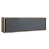 Vista diagonale Pensile moderno in legno colore "Grigio Titanio/Rovere Miele" con 1 ribalta modello Lumen Totò Piccinni