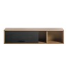 Pensile con ribalta in legno colore "Nero Chalet/Rovere Miele" 1 ribalta e 1 vano modello Kroma Totò Piccinni
