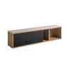 Pensile sospeso in legno colore "Nero Chalet/Rovere Miele" 1 ribalta e 1 vano modello Kroma Totò Piccinni