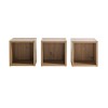 Vista frontale Pensile a giorno in legno colore Rovere Miele 3 cubi modello Kroma Totò Piccinni