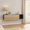 Vista ambientata Pensile da parete in legno colore "Rovere/Grigio Antracite" 1 anta e 1 vano modello Nova Totò Piccinni