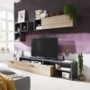 Vista ambientata Pensile da parete in legno colore "Rovere/Grigio Antracite" 1 anta e 1 vano modello Nova Totò Piccinni