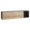 Vista diagonale Pensile da parete in legno colore "Rovere/Grigio Antracite" 1 anta e 1 vano modello Nova Totò Piccinni