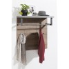 Vista frontale Appendiabiti moderno in legno colore "Cemento/Rovere Invecchiato" con 3 ganci modello Sylva Totò Piccinni