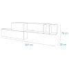 Specifica dimensioni Pensile Pensile in legno colore "Rovere Miele/Nero Chalet" con 3 vani e 3 ribalte modello Kroma Totò Piccinni