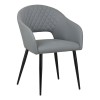sedia imbottita in similpelle con gambe in metallo
