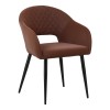 poltrona piccola in similpelle imbottita con gambe in metallo
