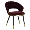poltroncina relax in ciniglia vellutata imbottita con gambe in metallo