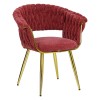 poltroncina relax in ciniglia vellutata imbottita con gambe in metallo