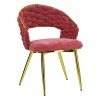 poltroncina relax in ciniglia vellutata imbottita con gambe in metallo