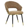 poltroncina relax in ciniglia vellutata imbottita con gambe in metallo