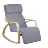 poltroncina relax in tessuto imbottita con struttura in legno 