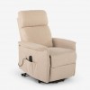 poltrona elettrica doppio motore reclinabile e alzapersona con 2 porte USB in tessuto colore "beige" modello Giorgia Totò Piccinni