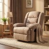 Vista ambientata Poltrona relax reclinabile manuale con 4 ruote in tessuto colore "beige" modello Maura Totò Piccinni