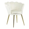 poltroncina in tessuti imbottita con gambe in oro