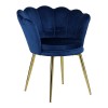 poltroncina da salotto in velluto imbottita con gambe in oro