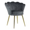 poltroncina da lettura in velluto imbottita con gambe in oro