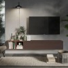 porta tv sospeso 194x29x28h con pensile a ribalta e coppia di cubi modello Modula Totò Piccinni