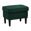 pouf grande rettangolare colore verde scuro in tessuto alto con piedini  - Lilibet Totò Piccinni