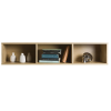 Vista frontale Mobile pensile in legno colore Rovere Artisn con 3 vani modello Orbis Totò Piccinni