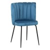 poltroncina in velluto con gambe in metallo