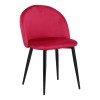 sedia imbottita in velluto con gambe in metallo 