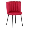 sedia imbottita in velluto con gambe in metallo