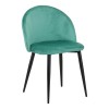 poltroncina in velluto con gambe in metallo