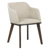 poltroncina da salotto in tessuto imbottita con gambe in legno