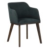 poltroncina relax in tessuto imbottita con gambe in legno