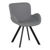 sedia imbottita in similpelle con gambe in metallo