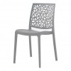 sedie in plastica da giardino colore grigio scuro Petal Totò Piccinni vista obliqua