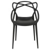 sedie in plastica di design moderno colore nero vista frontale - Totò Piccinni Infinity