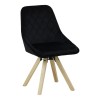 sedia da ufficio girevole in velluto con gambe in legno