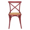 Fronte di una sedia legno Cross artigianale colore rosso antico Totò Piccinni