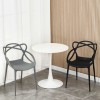 Sedie Design in polipropilene nero e grigio con tavolino bianco - Totò Piccinni Infinity vista set frontale