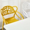 Sedia Design Moderna in Polipropilene colore giallo - Infinity Timber vista obliqua