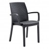 sedia indiana con braccioli set pranzo con tavolo huston 150x90 in polipropilene 
