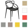 Sedia Design in polipropilene nero - Totò Piccinni Infinity vista obliqua con altri colori disponibili