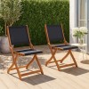 Vista ambientata Set 2 Pz Sedie pieghevoli in legno di Eucalipto e Textilene colore Nero modllo Baharu Totò Piccinni