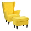 set poltroncina vintage con poggiapiedi design giallo e piedini rialzati neri - Lilibet Totò Piccinni