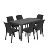 set pranzo tavolo huston 150x90 con 4 sedie senza braccioli e 2 con braccioli in polipropilene 