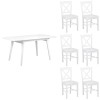 set tavolo in legno ester allungabile e 6 sedie in legno creta bianco
